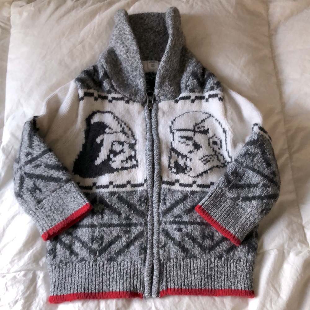 Star Wars toddler zip up sweater by Gap Size 12-18 months.